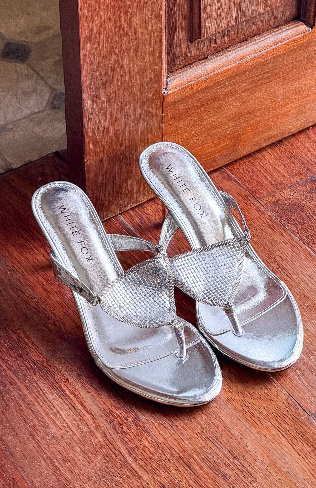 White Fox Akio Mules Silver