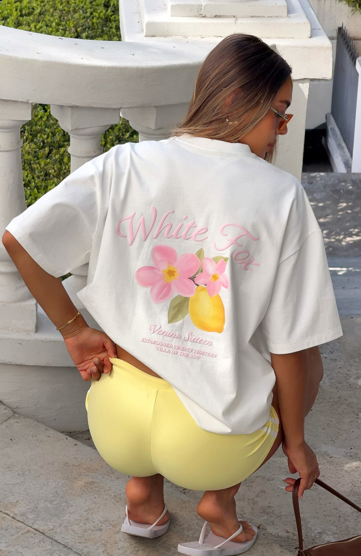 White Fox Verano Sixteen Valeria Oversized Tee White