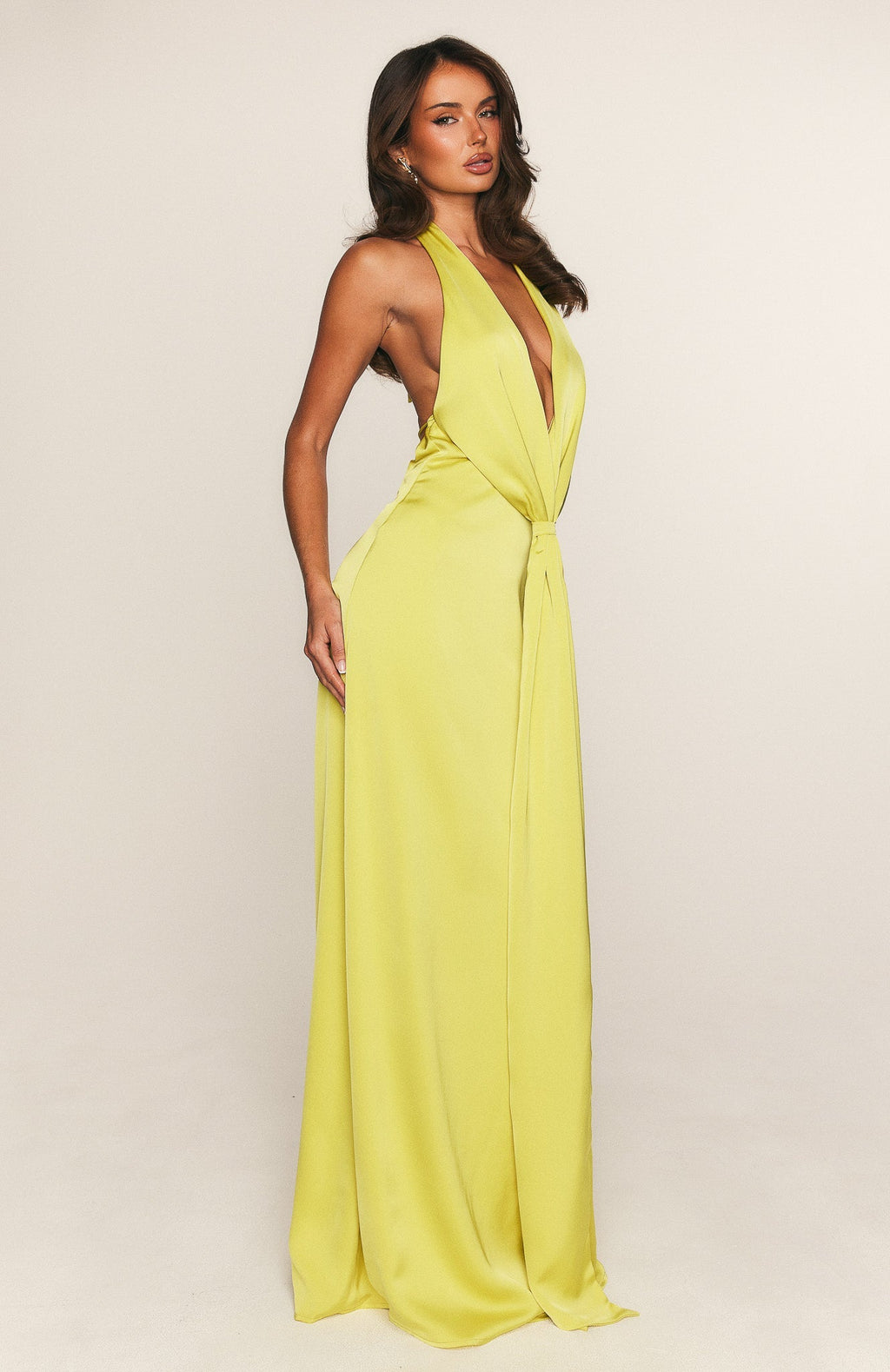 White Fox Delicate Delight Maxi Dress Chartreuse