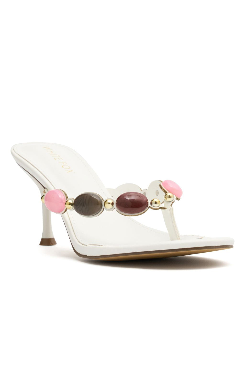 White Fox Nina Beaded Mules White