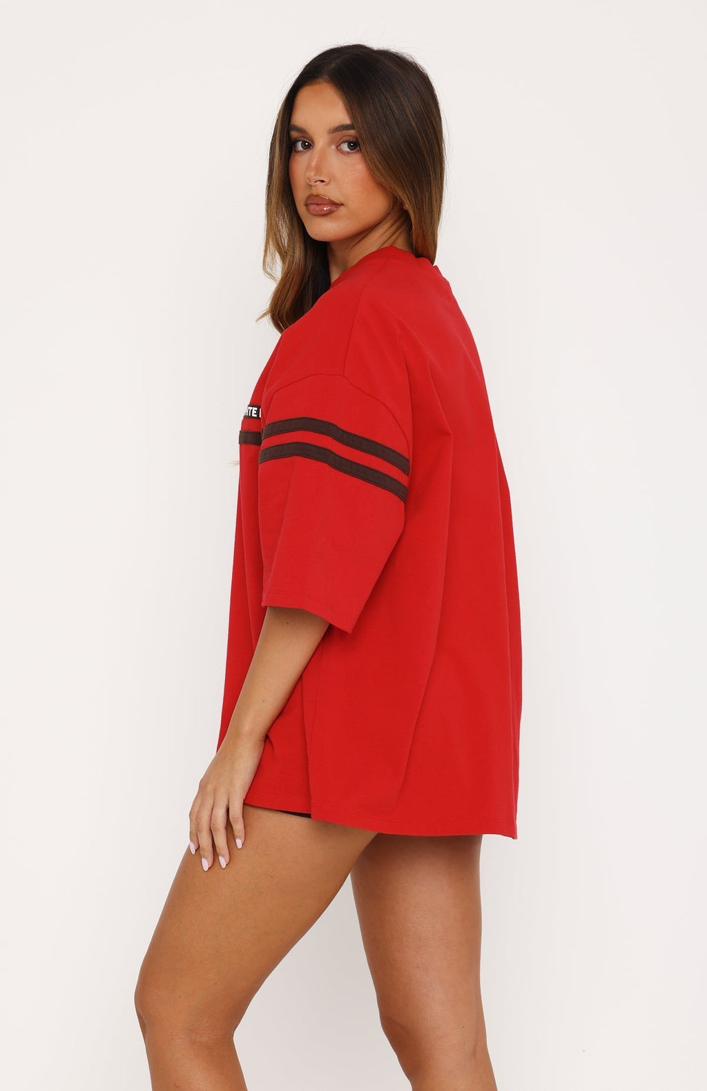 White Fox Studio 17 Emmie Oversized Tee Red