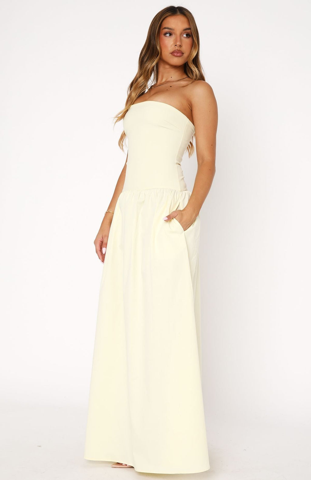 White Fox Take Back Maxi Dress Lemon