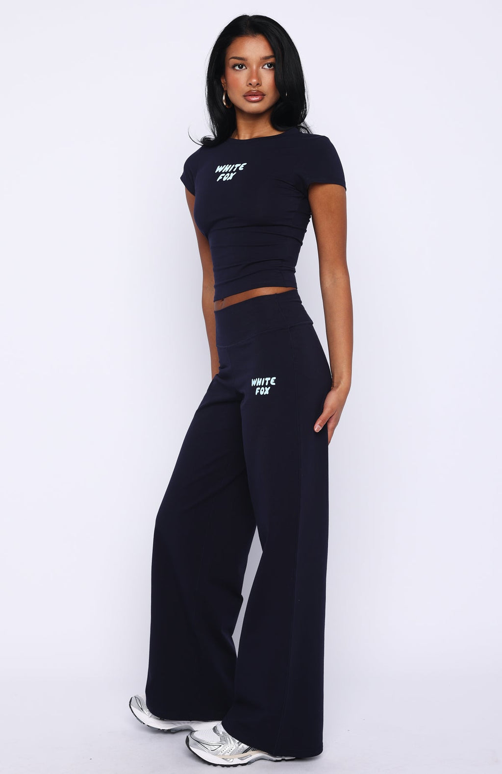 White Fox Break The Records Wide Leg Pants Navy