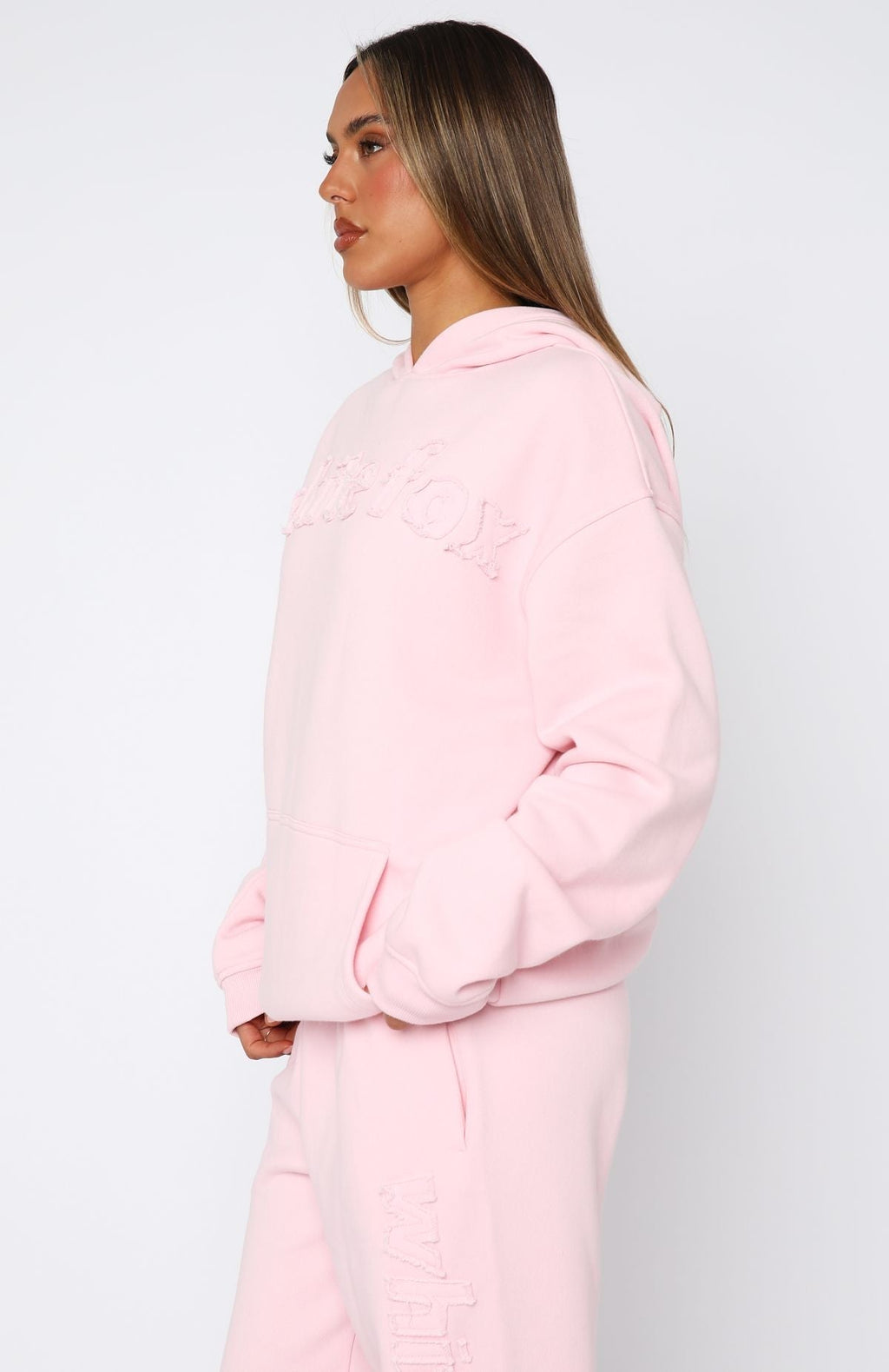White Fox From The Archives Lexi Oversized Hoodie Pink