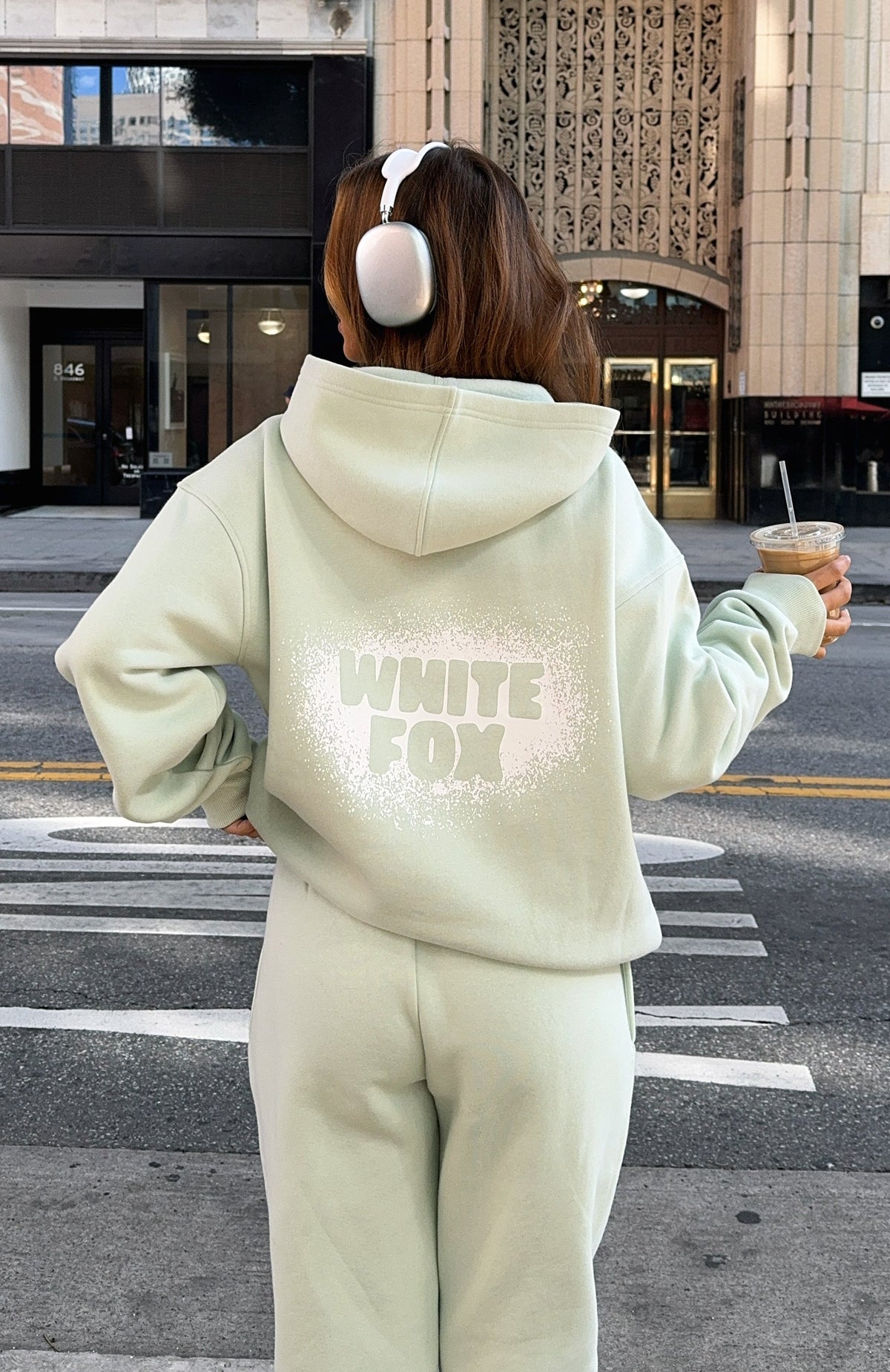 White Fox 11th Street Keeping It Real Oversized Hoodie Iced Matcha