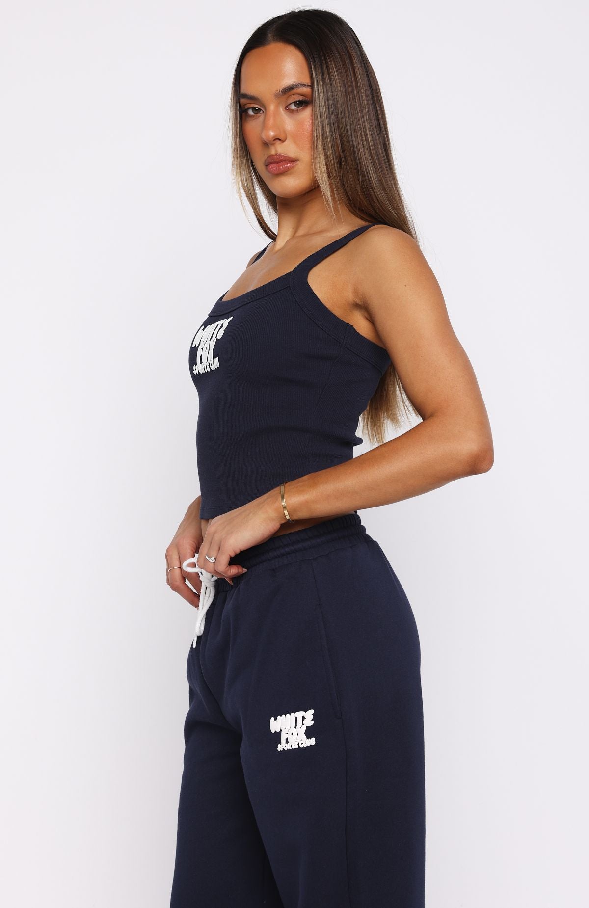 White Fox Club 14 Allie Singlet Top Navy