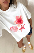 White Fox Treasured Memories Oversized Tee White