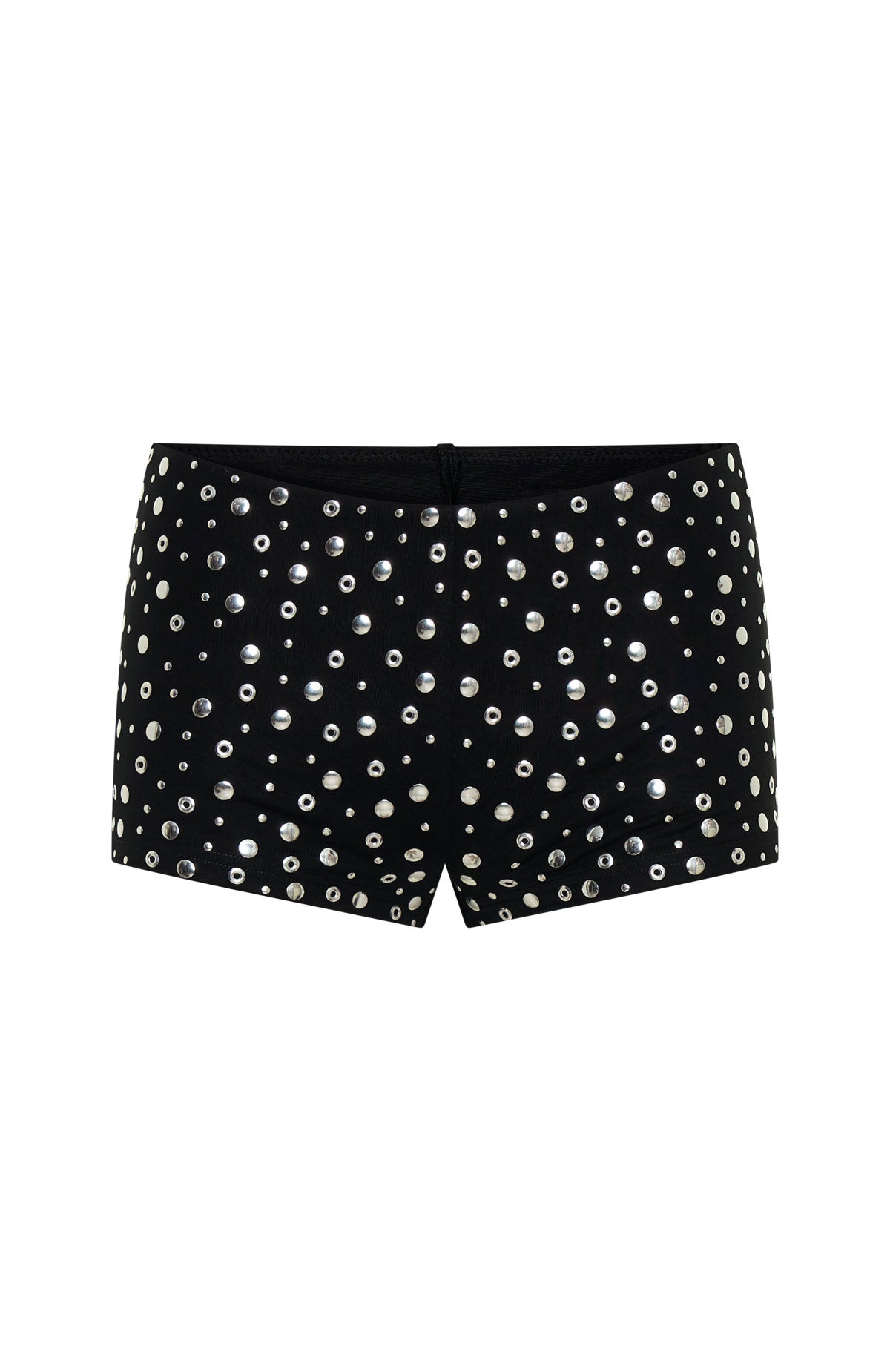 White Fox Festival Feels Studded Shorts Black