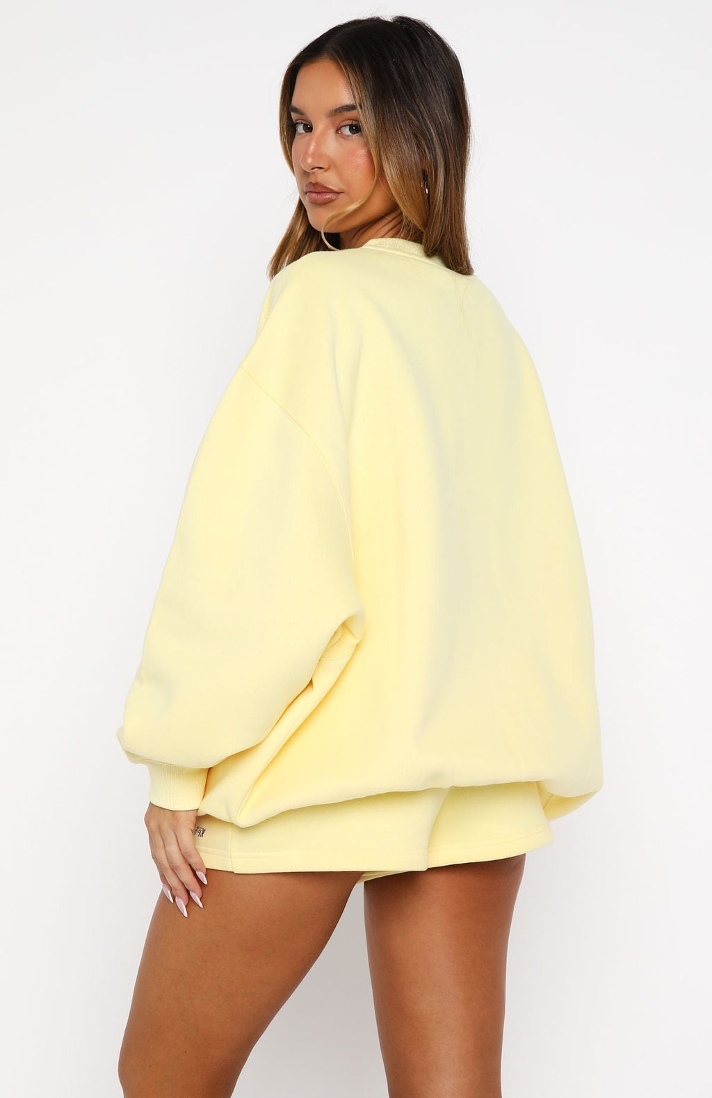 White Fox Test Drive Oversized Sweater Lemon