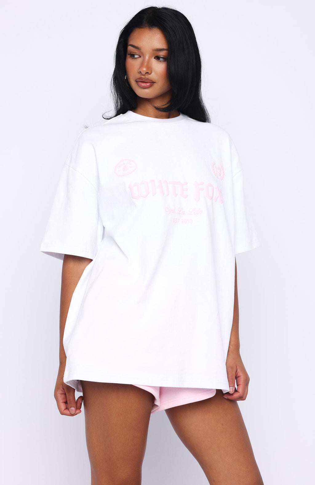 White Fox Vibe Too High Oversized Tee White