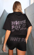 White Fox Always Shining Oversized Tee Black