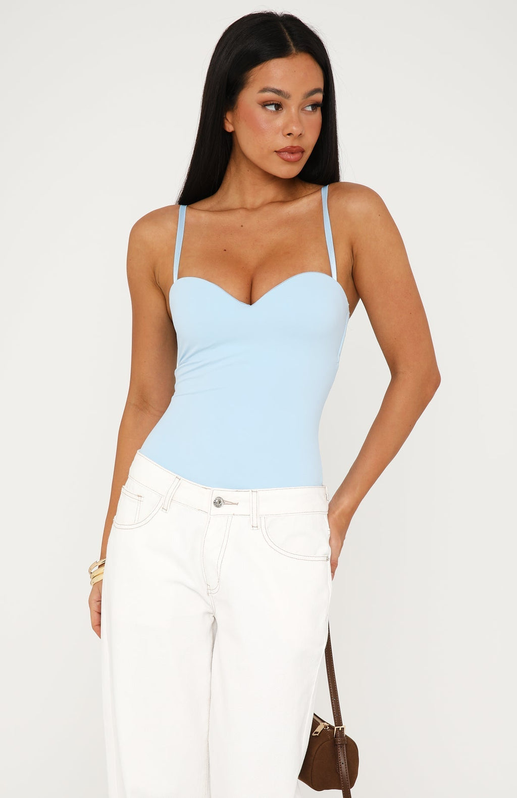 White Fox Stuck To You Bodysuit Blue