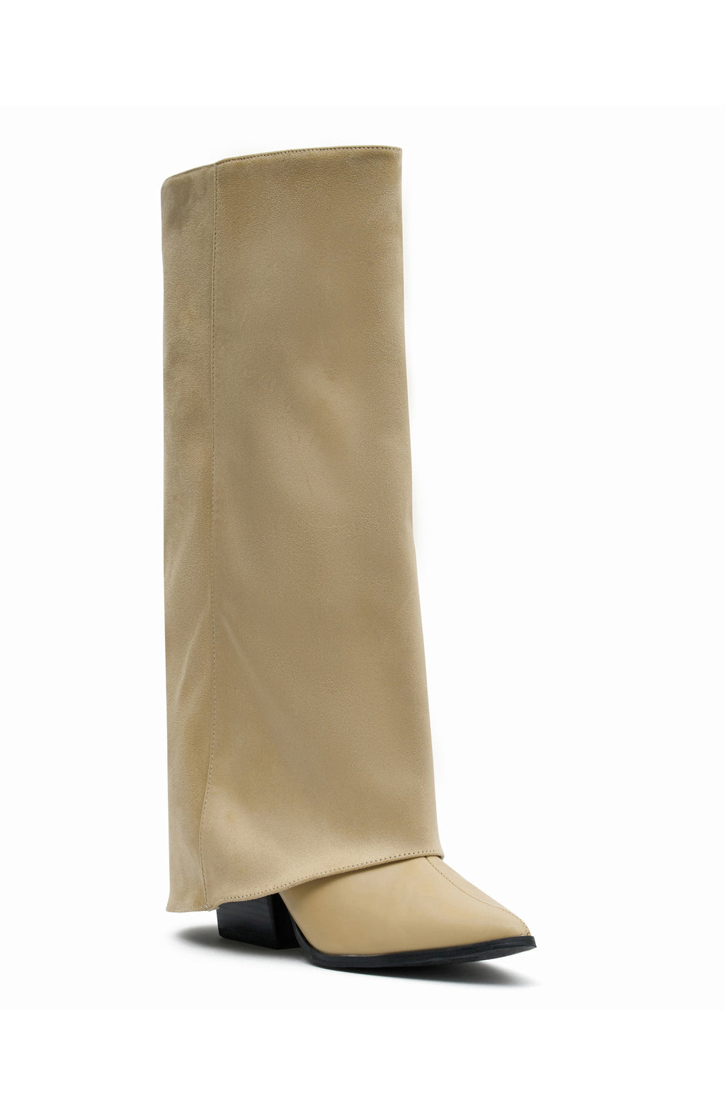 White Fox I'm That Girl Knee High Boots Neutral Faux Suede