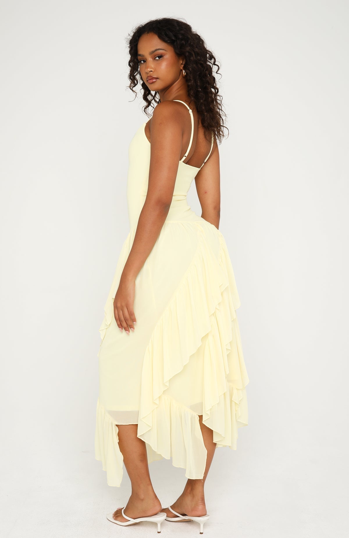 White Fox Soul Escape Midi Dress Lemon
