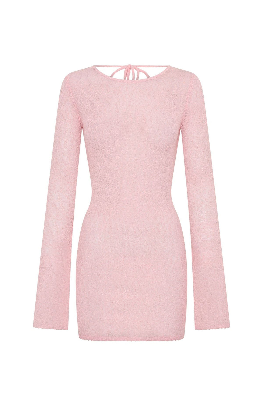 White Fox Stand And Stare Long Sleeve Mini Dress Blush Pink