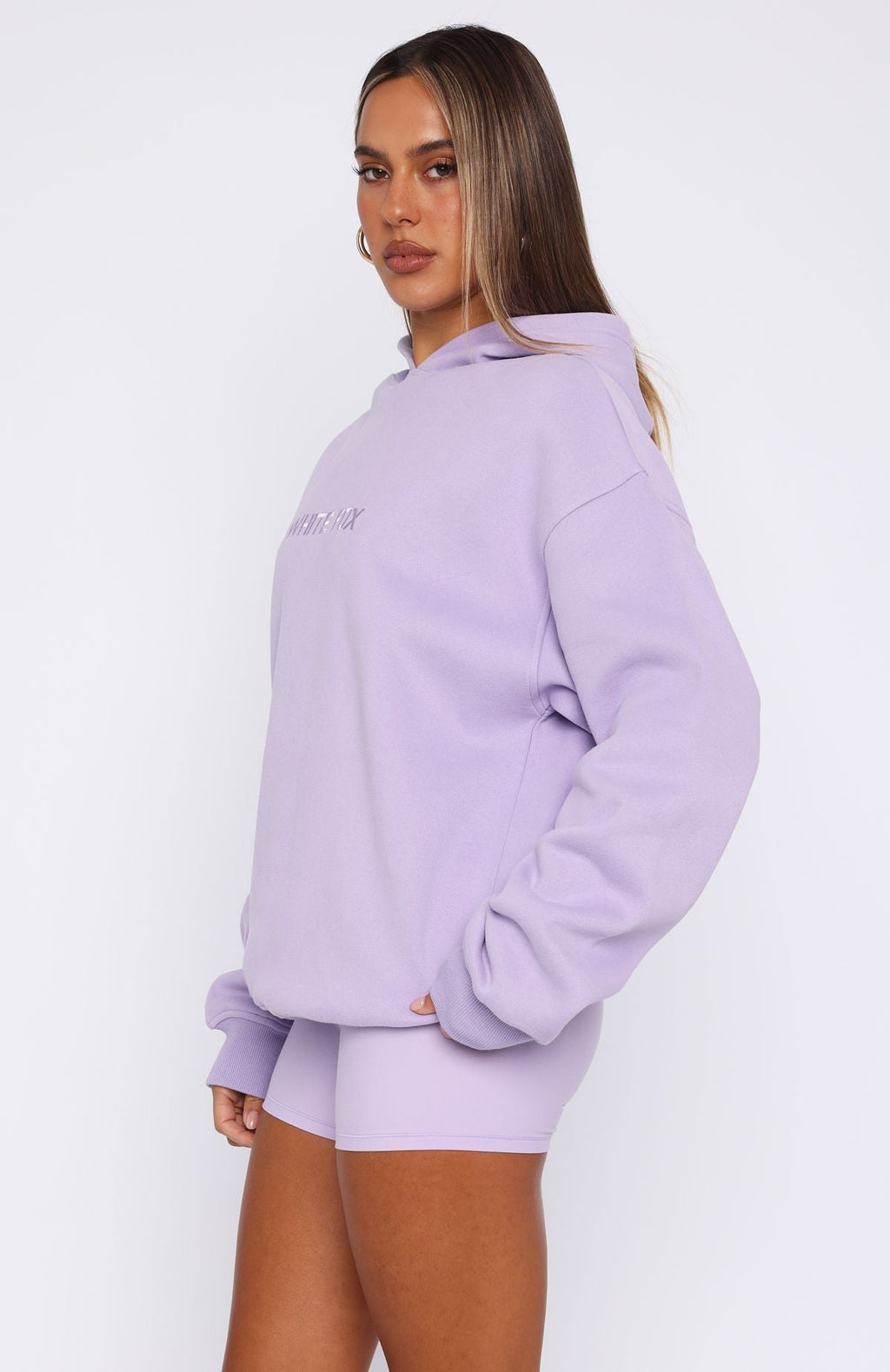White Fox Stay Lifted Oversized Hoodie Lavender