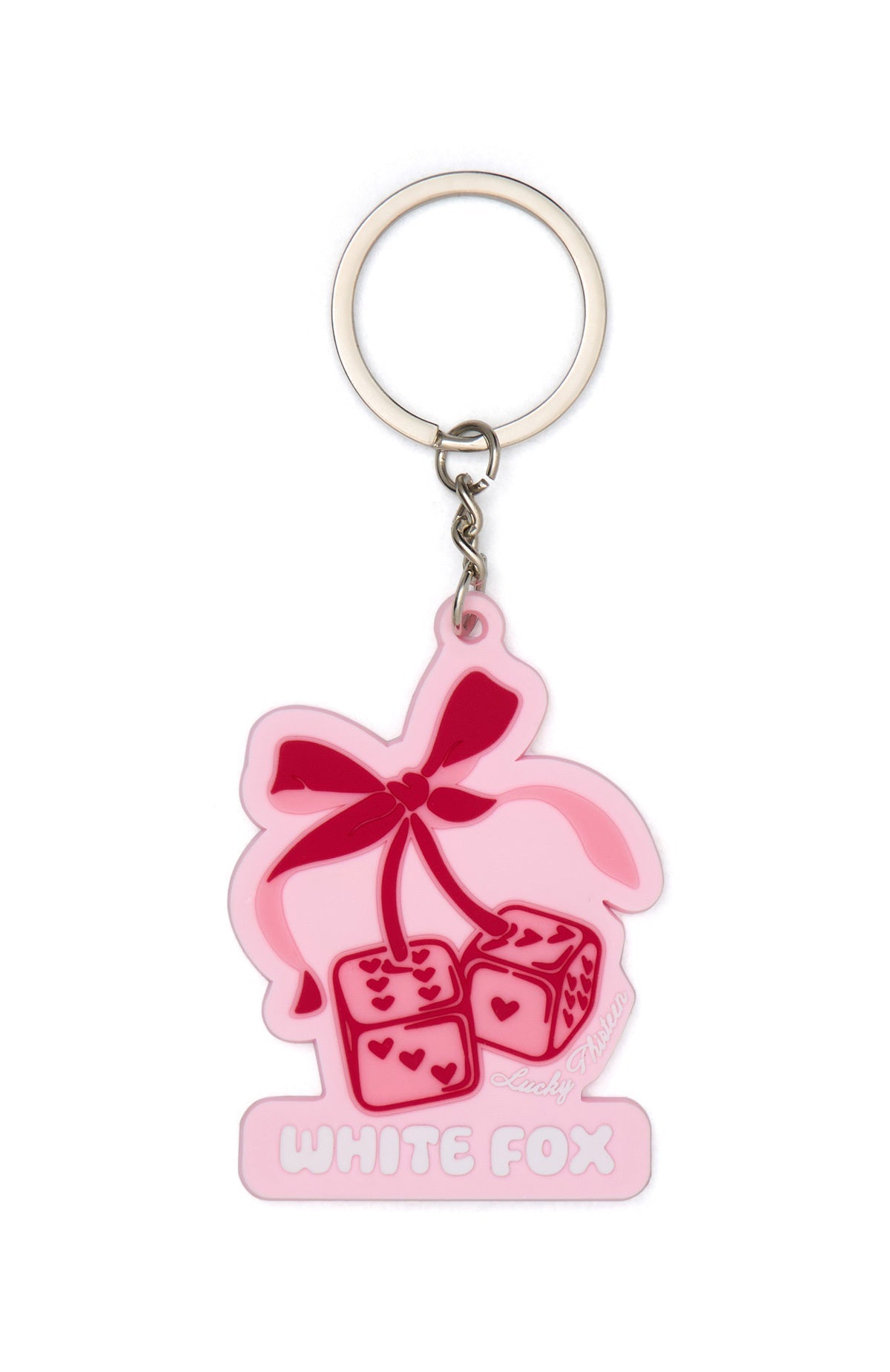 White Fox Lucky Thirteen Cheyenne Keychain Pink