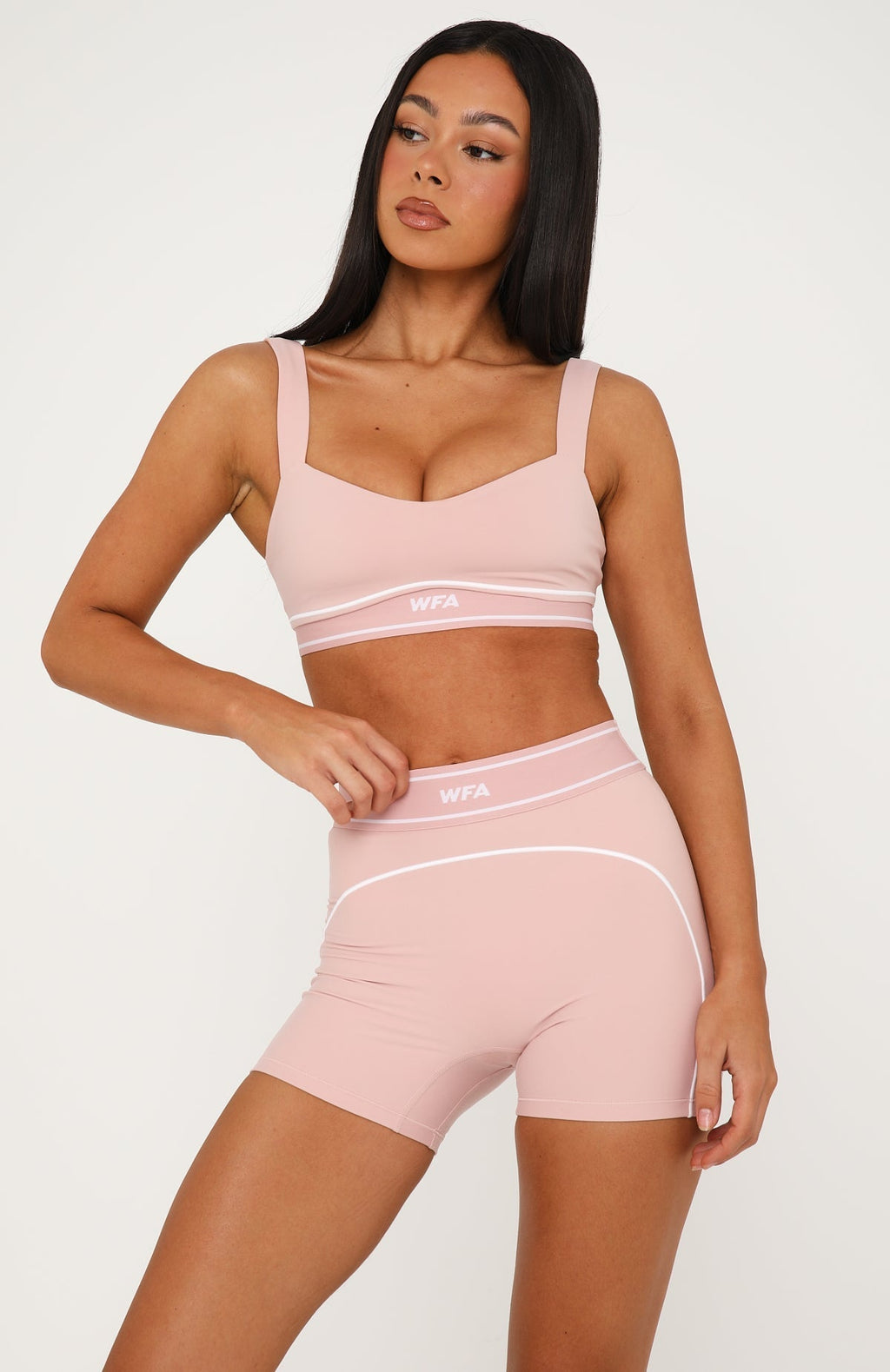 White Fox Tense Sports Bra Dusty Pink/White