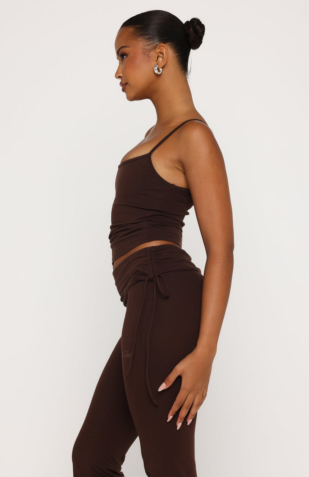 White Fox Pretty Vibes Singlet Chocolate