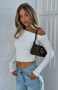White Fox Best Of Luck Long Sleeve Top White