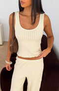 White Fox Street Chic Knit Top Buttercream