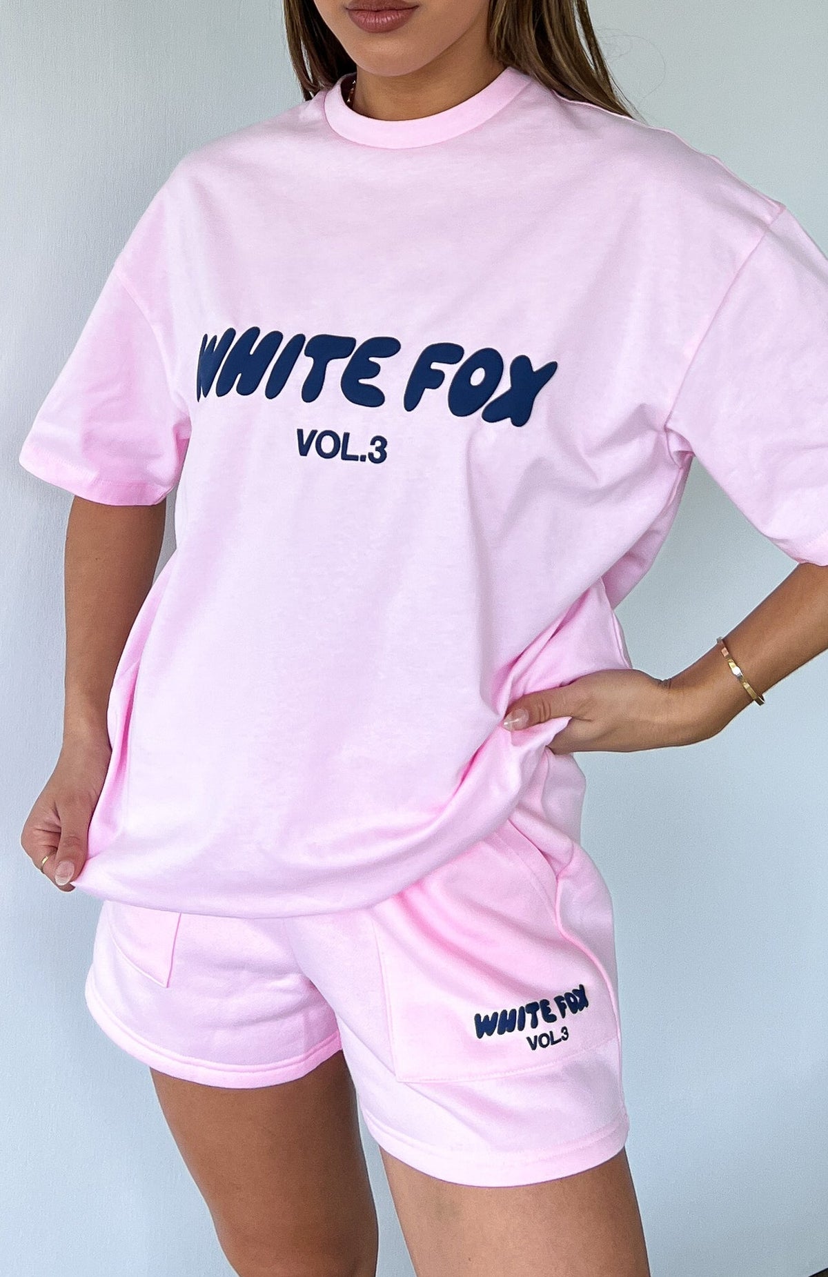 White Fox Offstage Oversized Tee Posy Pink