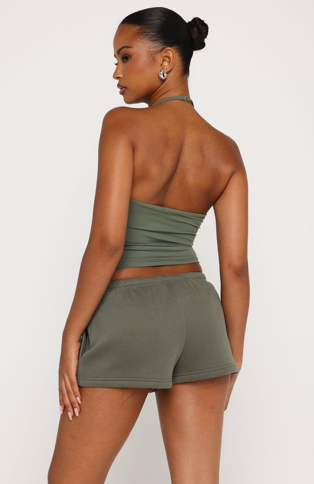 White Fox Test Drive Halter Top Khaki