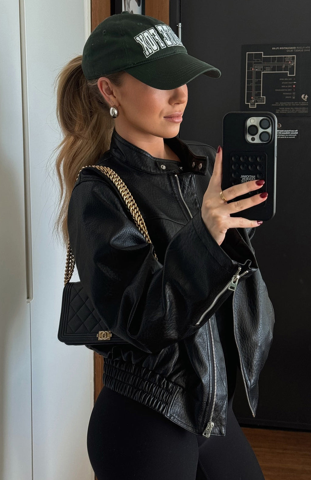 White Fox Tell Me Nothing PU Jacket Black