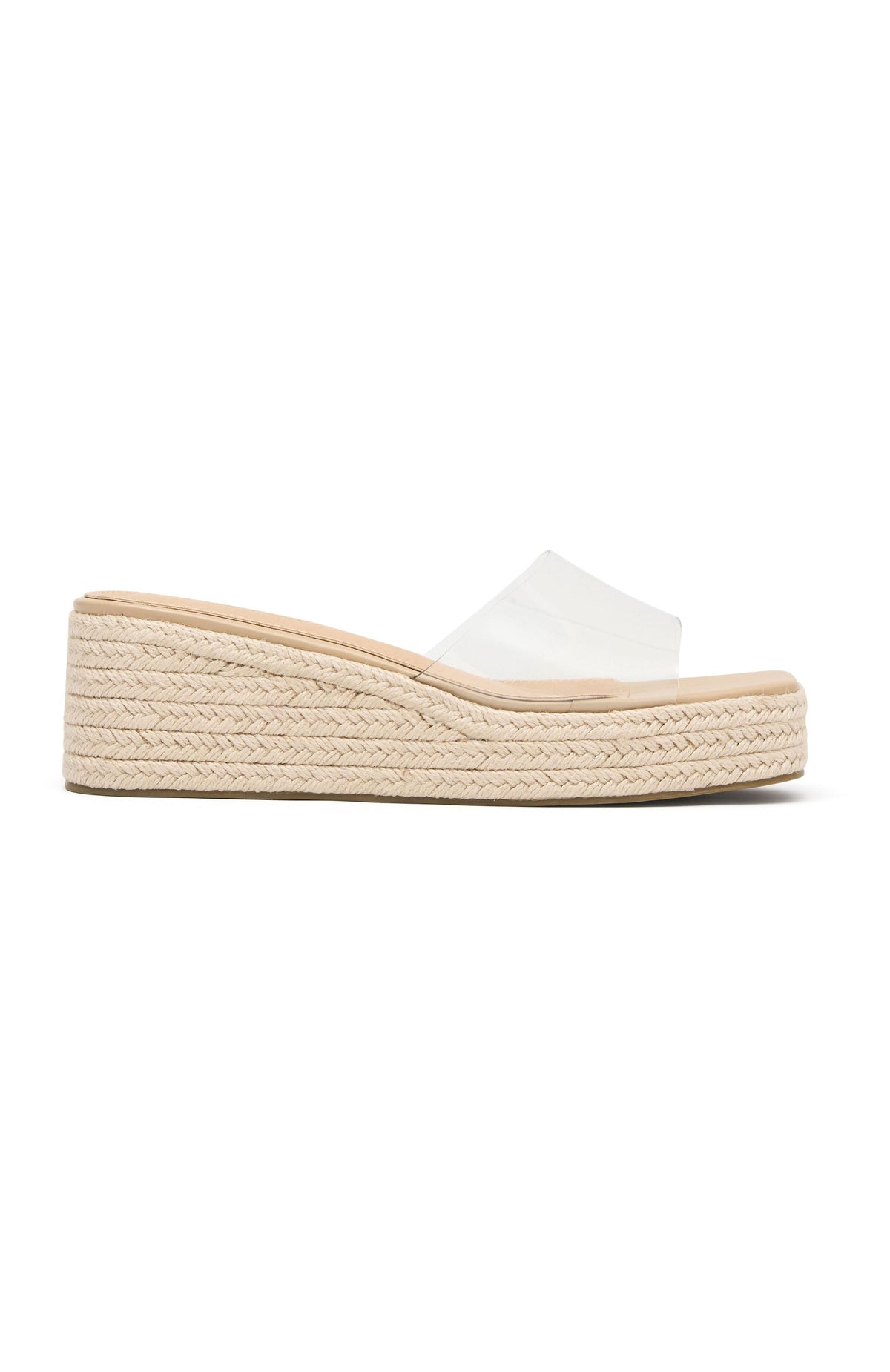 White Fox Rayna Platform Slides Natural Woven