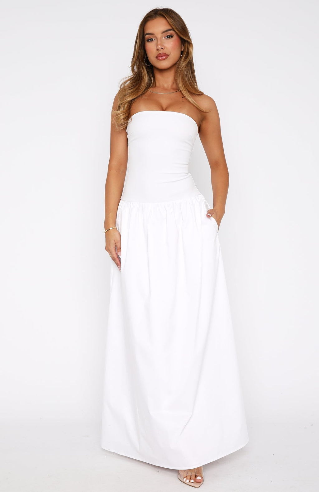 White Fox Take Back Maxi Dress White