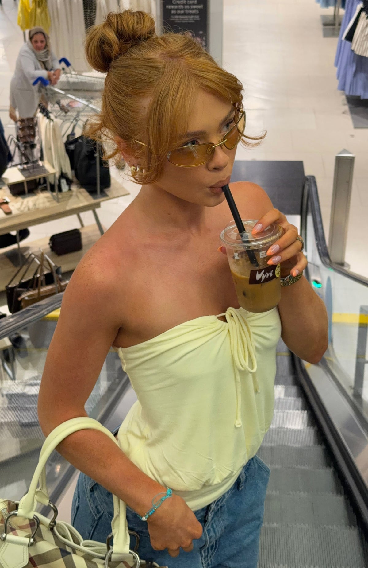 White Fox Call Me Maybe Strapless Top Butter