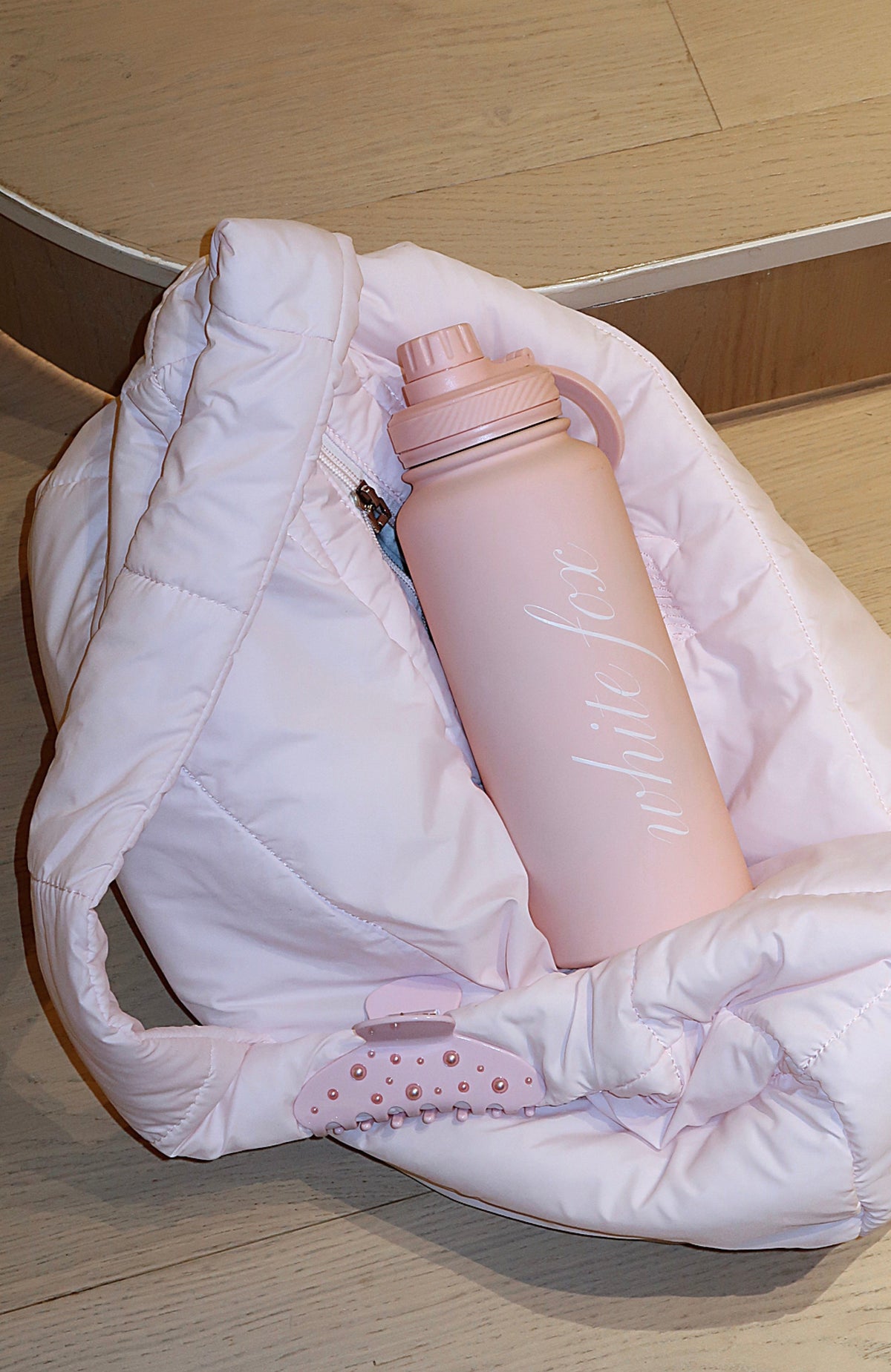 White Fox Keeping Cool Magnetic Drink Bottle 1L Baby Pink