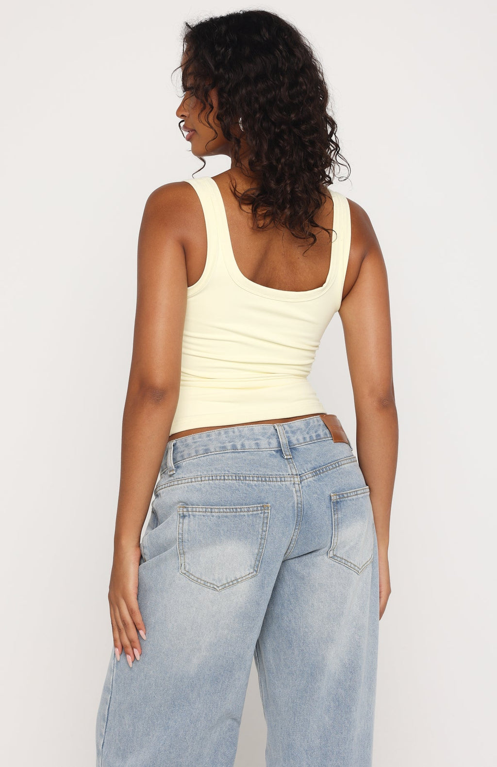 White Fox Chill Vibes Tank Top Lemon
