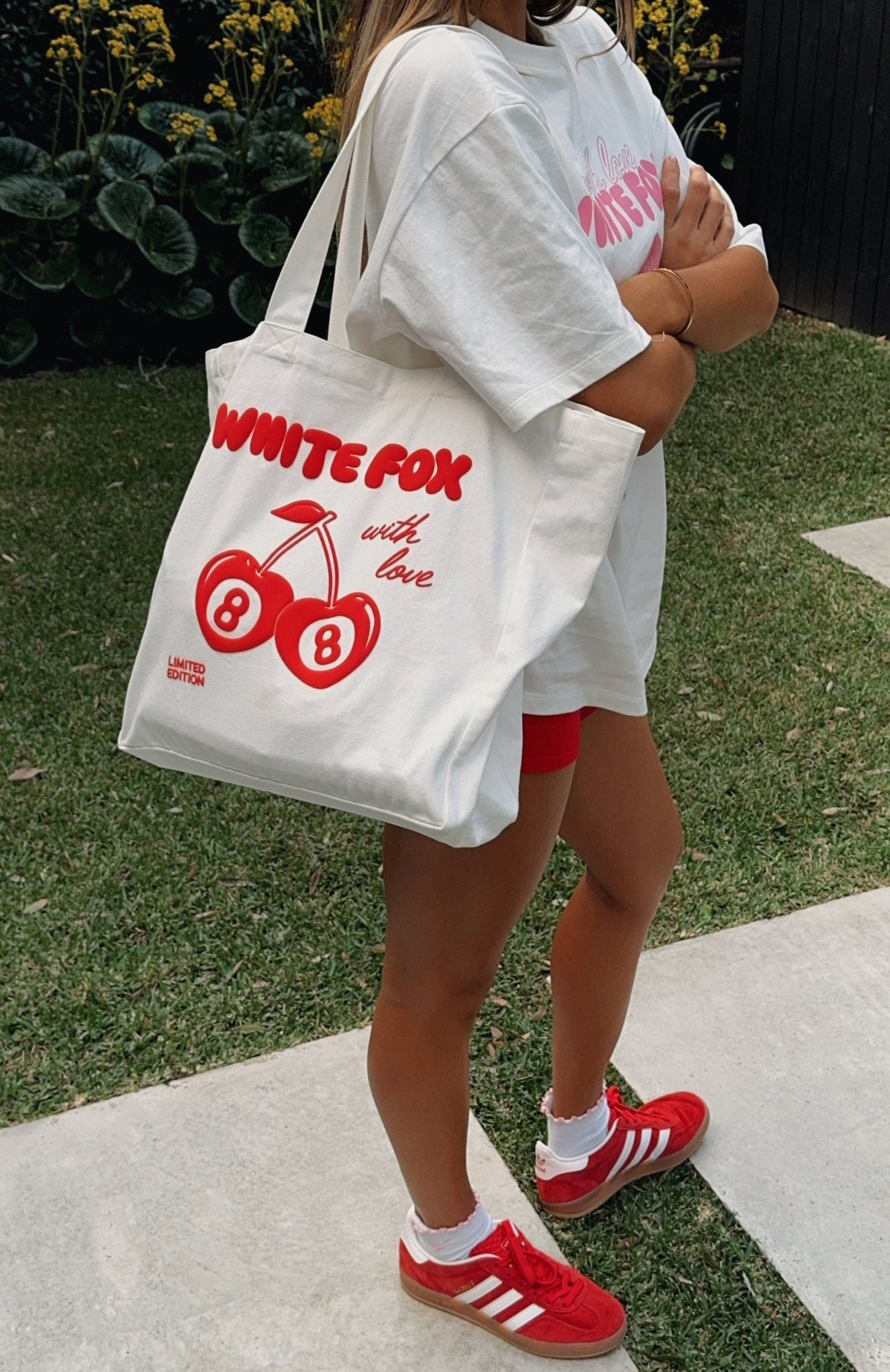 White Fox With Love In The Moment Tote Bag White