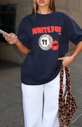 White Fox 11th Street Concrete Jungle Oversized Tee Blueberry Twist