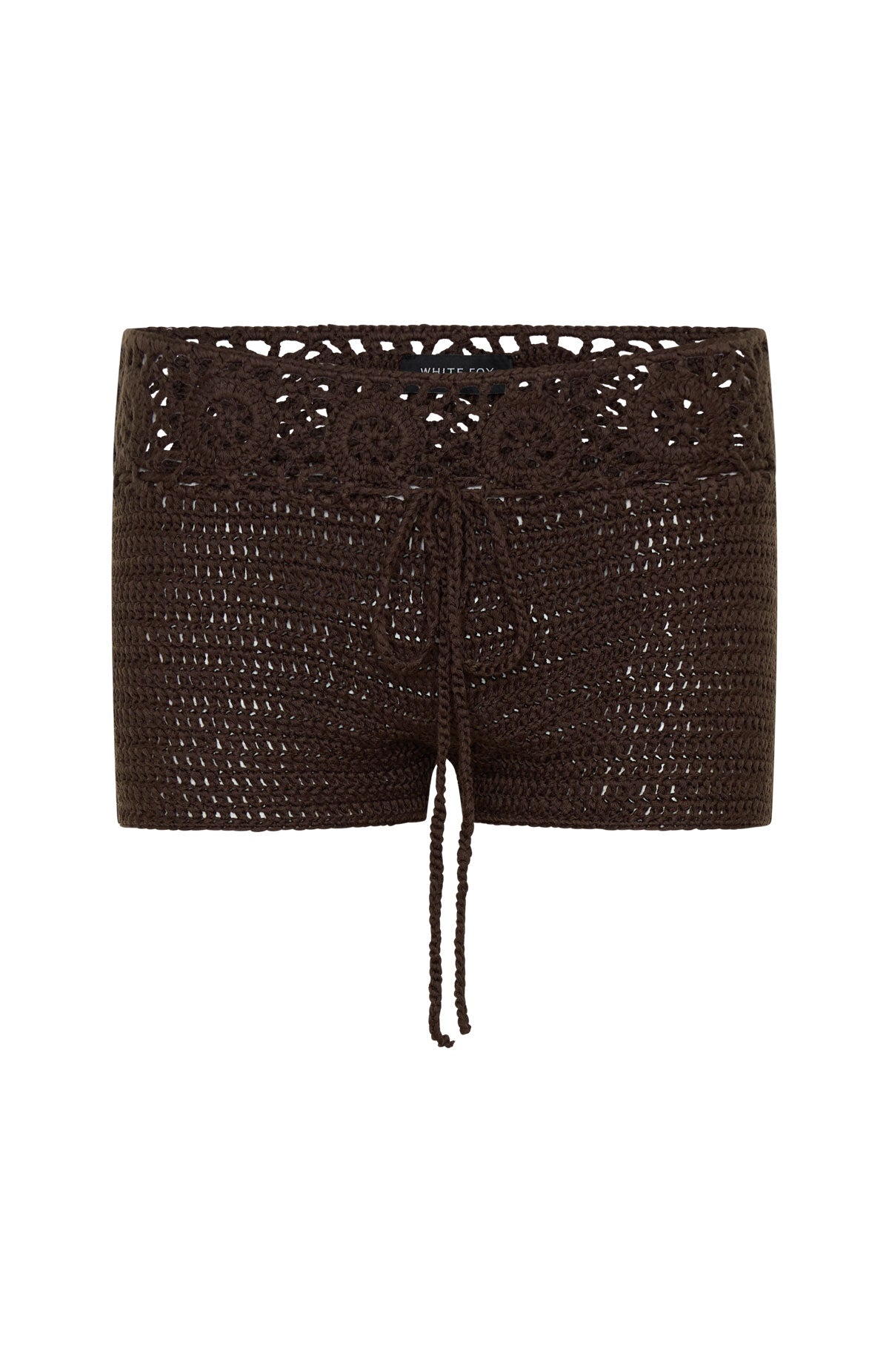 White Fox No Plans Crochet Shorts Chocolate
