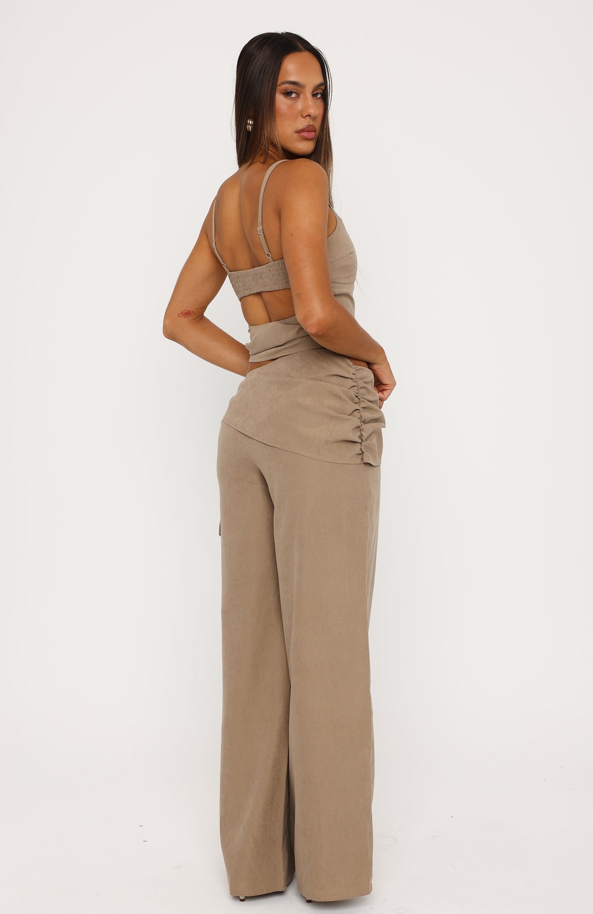 White Fox Belle Mood Pants Taupe