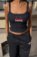 White Fox Club 14 Taylah Singlet Top Black