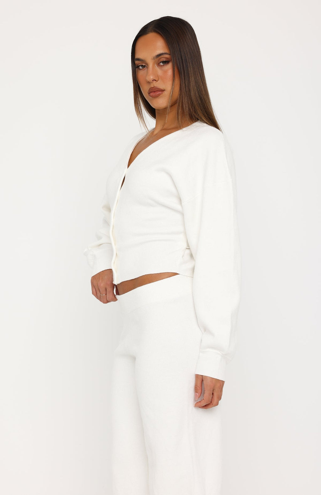 White Fox Kassandra Knit Cardigan Off White