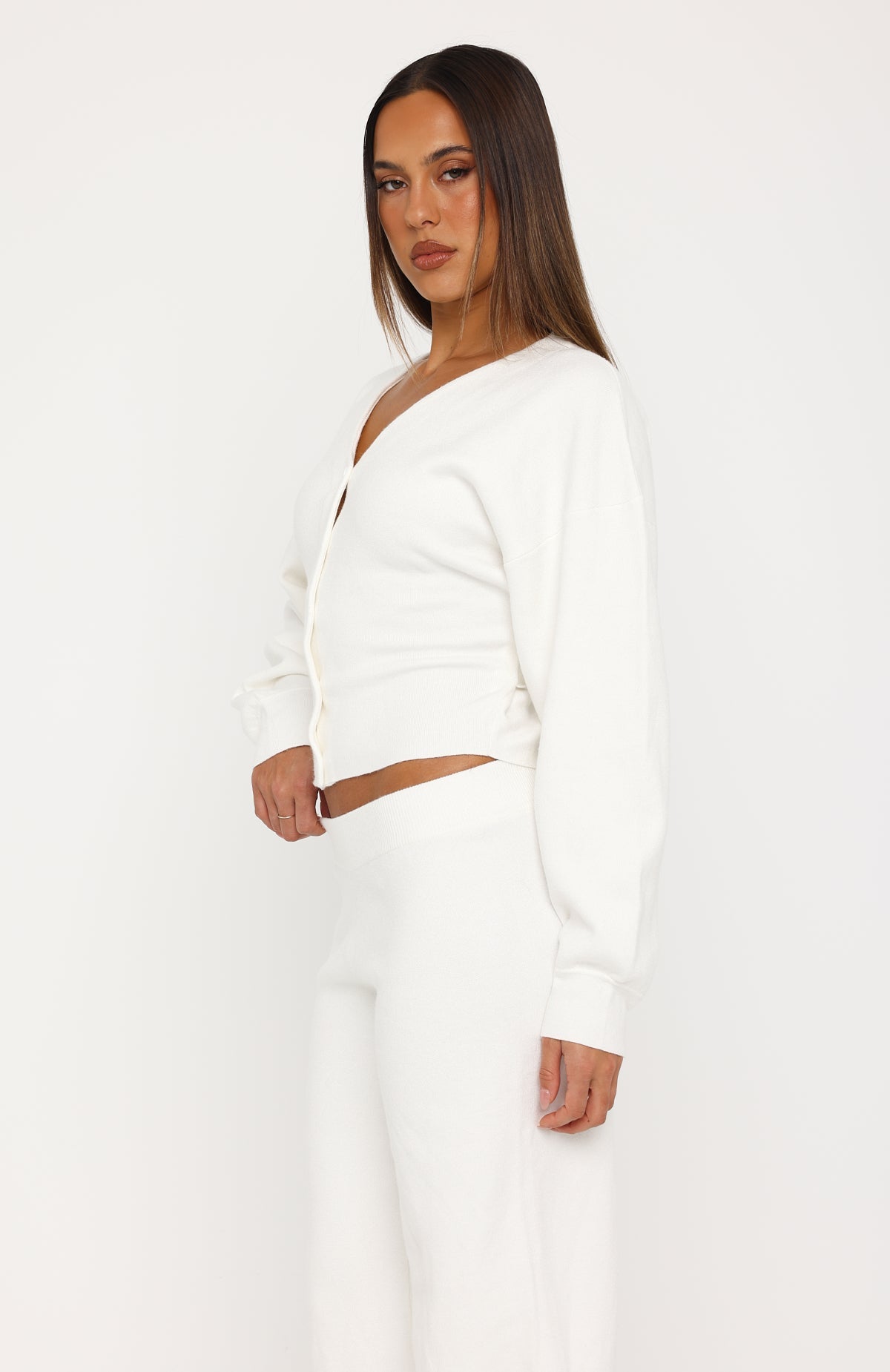 White Fox Kassandra Knit Cardigan Off White