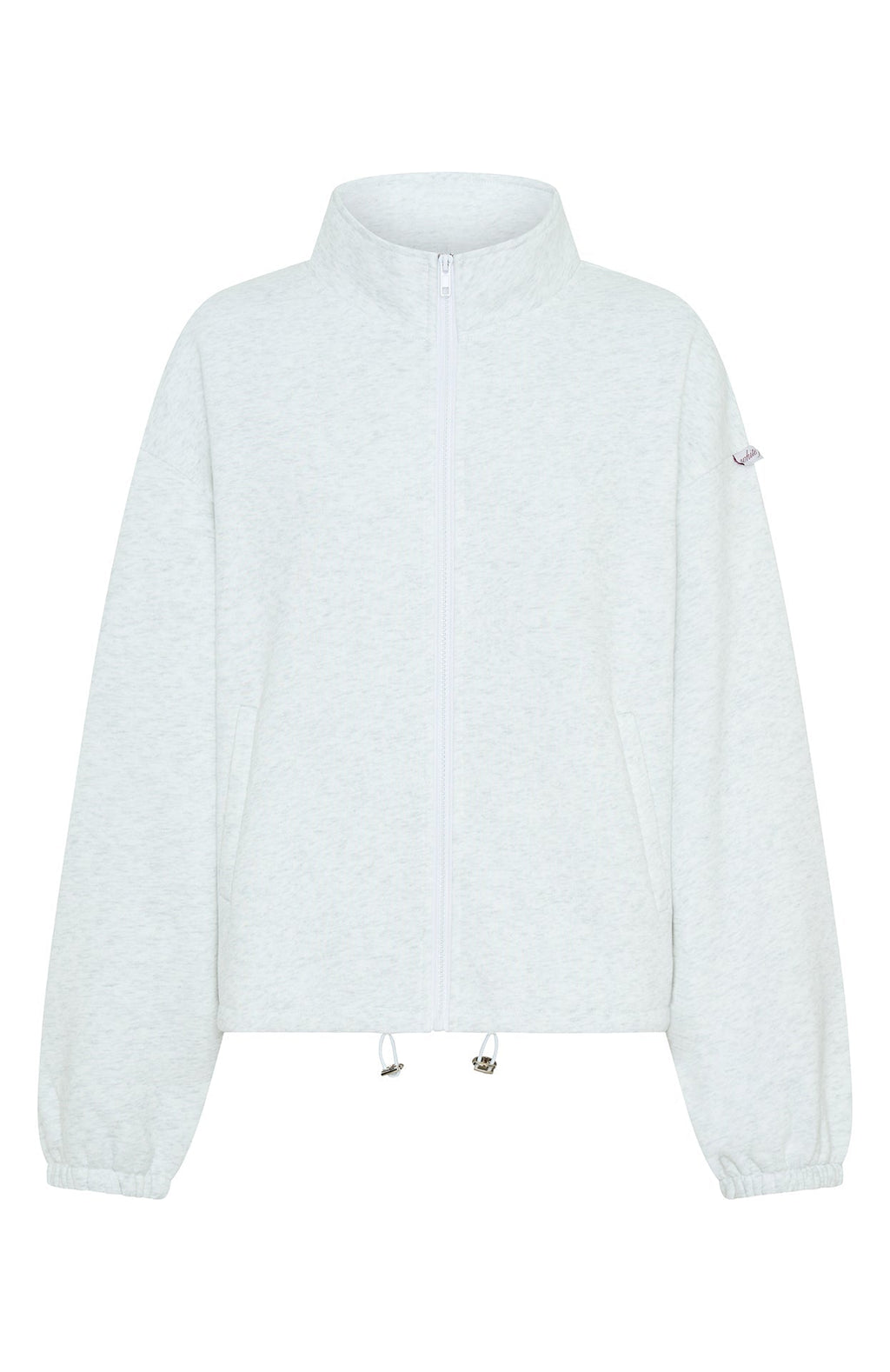 White Fox Don't Look Now Zip Front Sweater Grey Marle