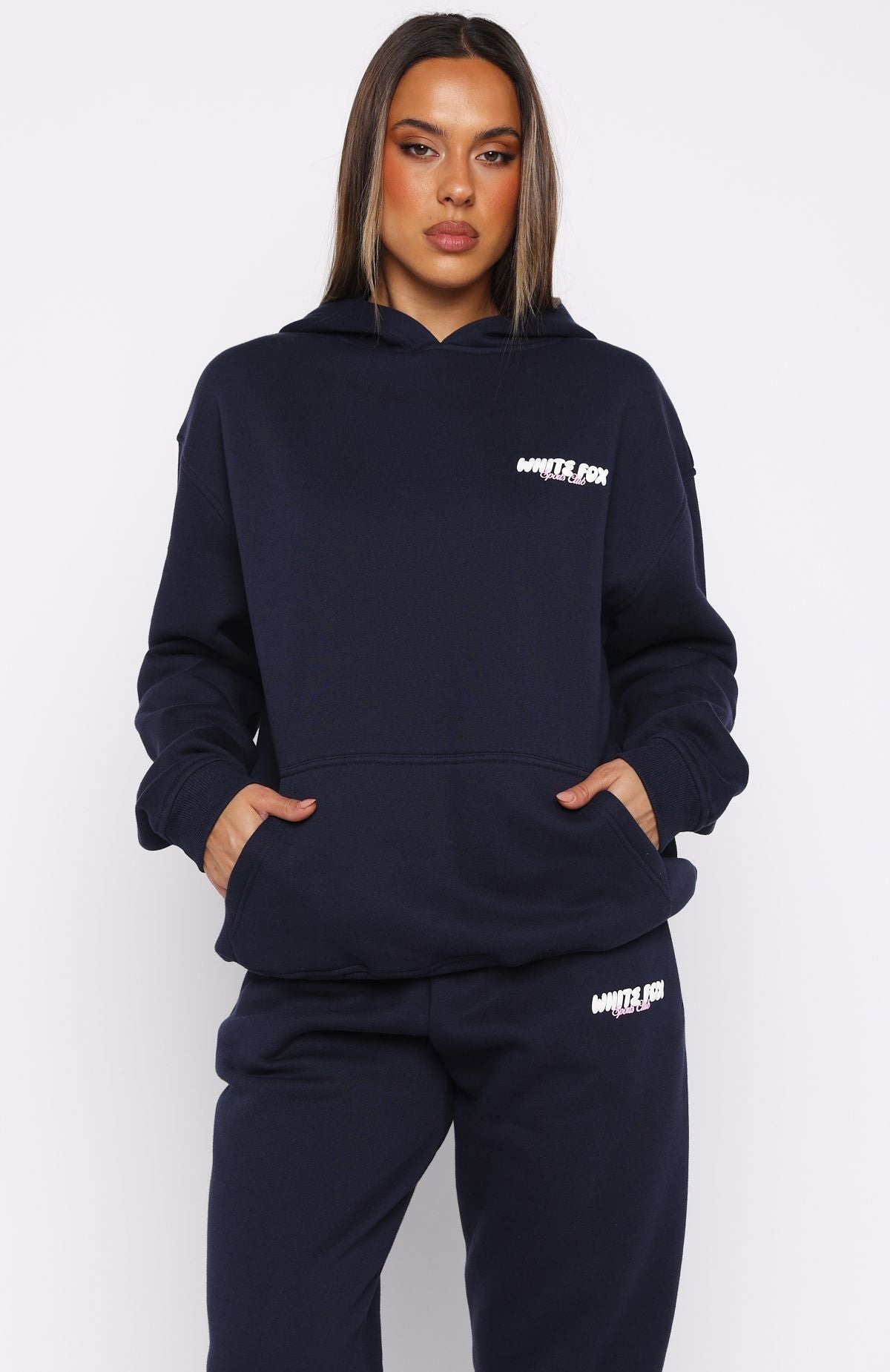 White Fox Club 14 Trinity Oversized Hoodie Navy