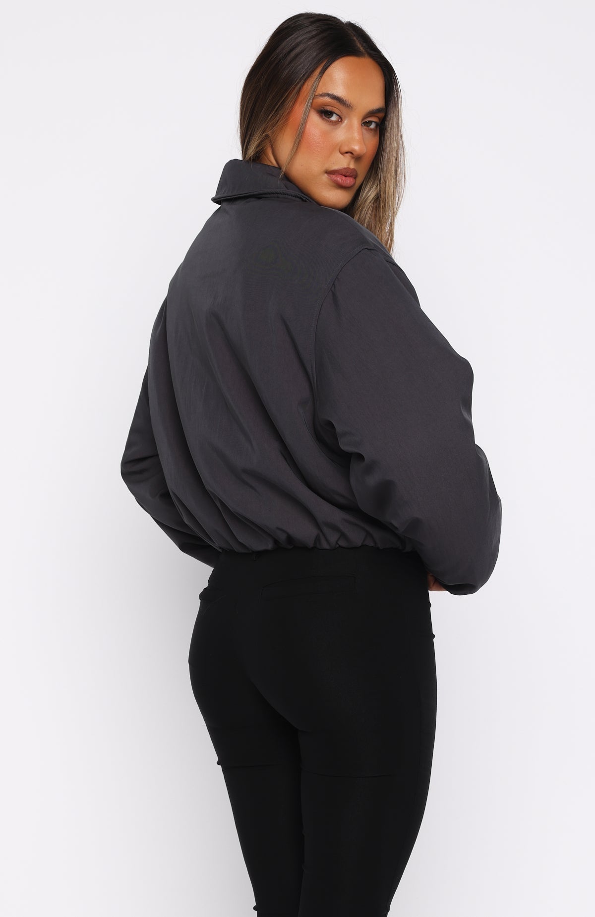 White Fox Back To Friends Jacket Charcoal