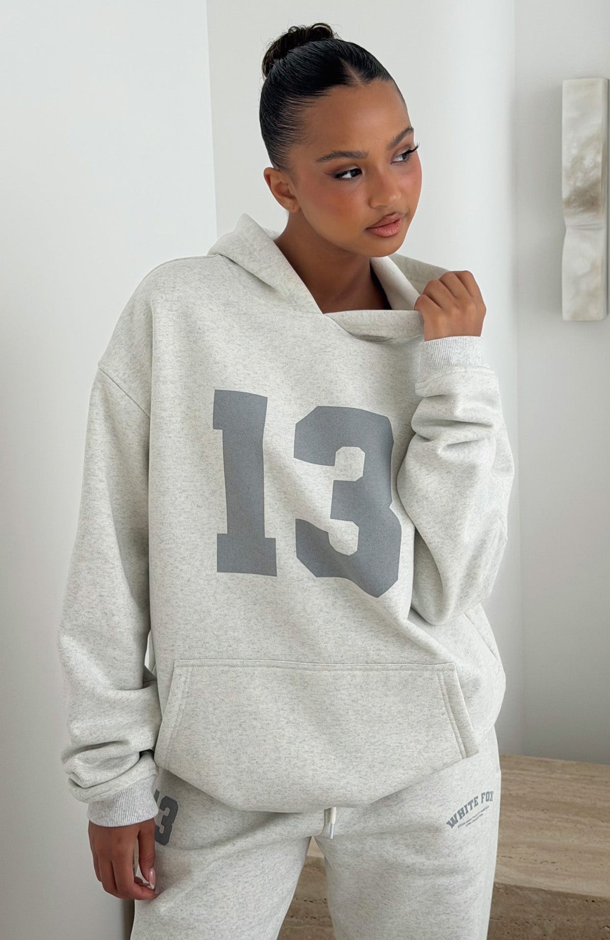 White Fox It's Your Chance Oversized Hoodie Grey Marle