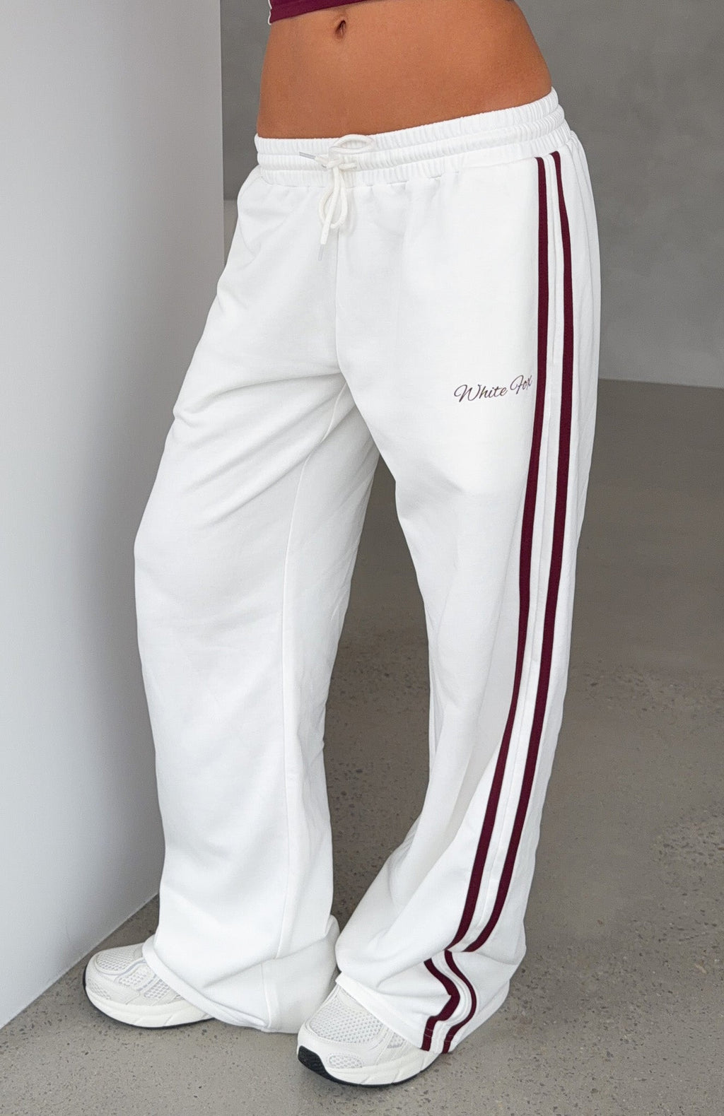 White Fox Breaking Your Heart Track Pants White