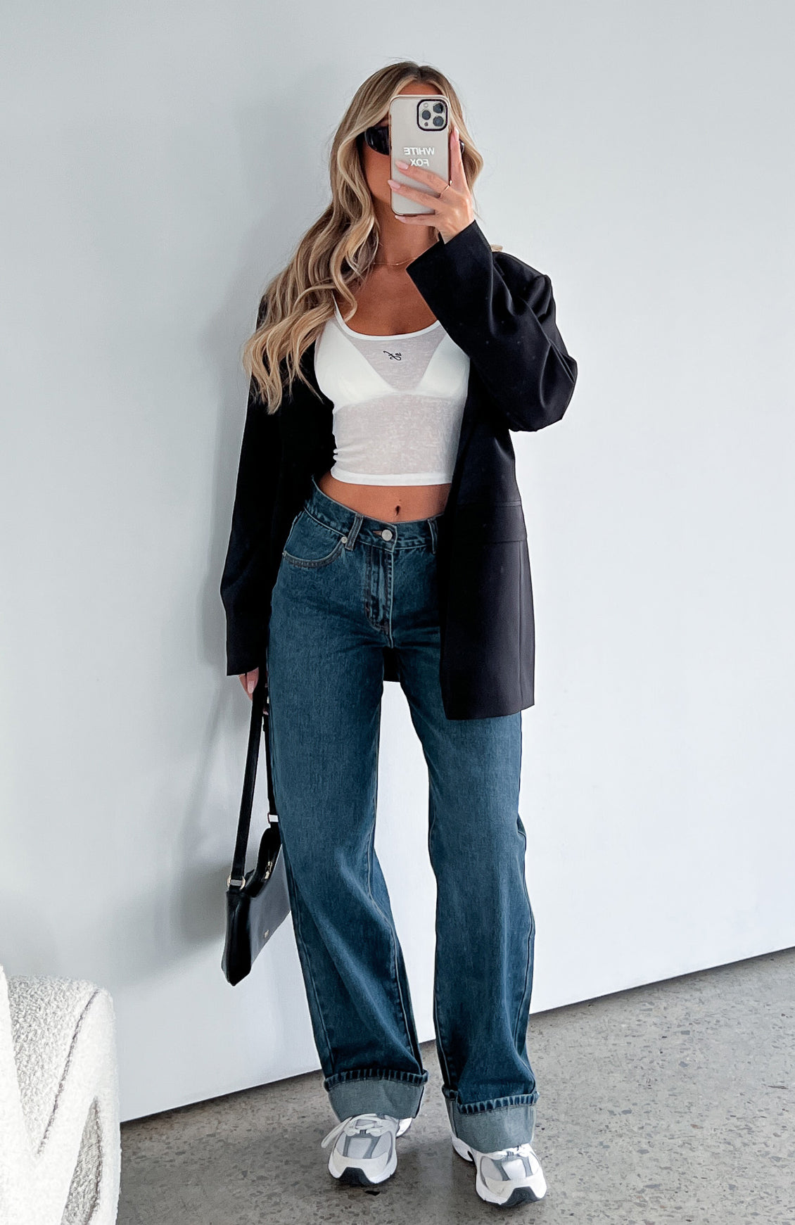 White Fox Always Be Yourself Low Rise Straight Leg Jeans True Blue Wash