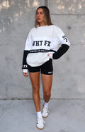 White Fox Latest And Greatest Oversized Sweater Grey Marle/Black