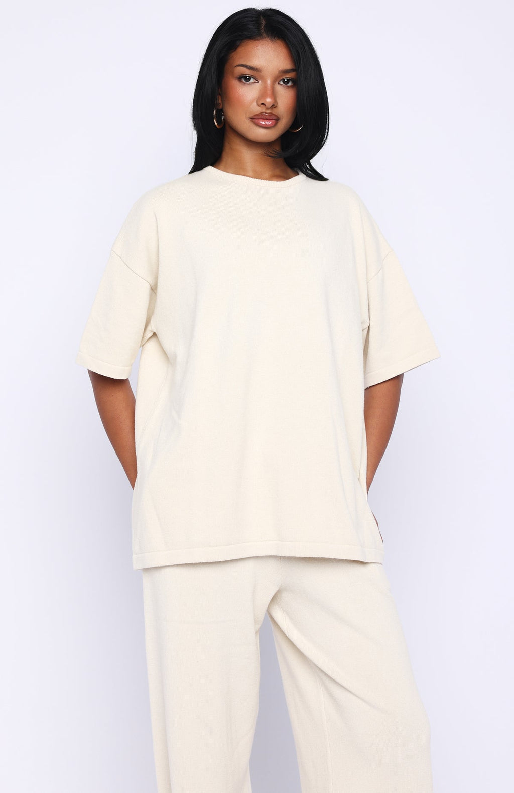 White Fox Rare Catch Knit Top Cream