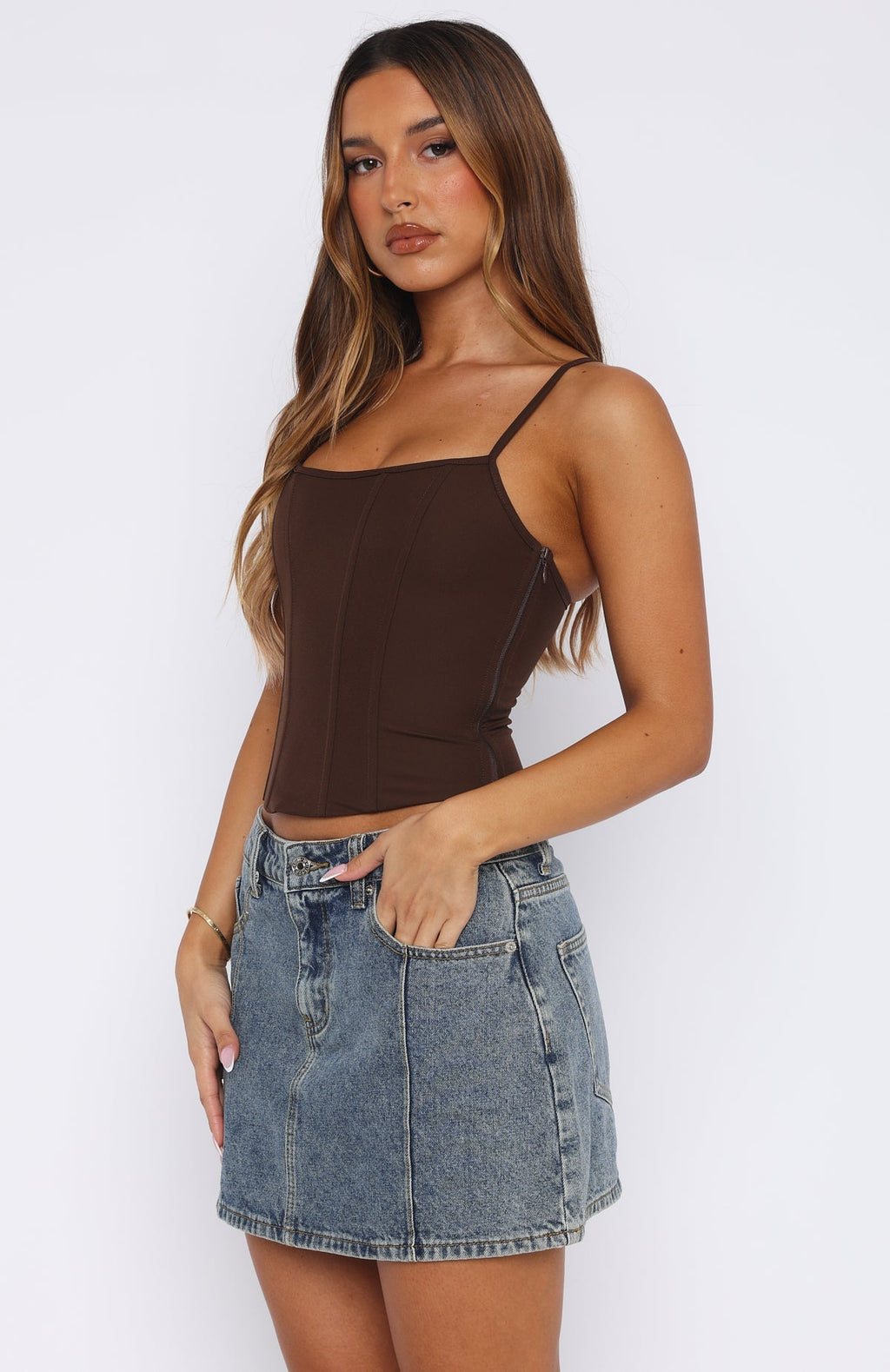 White Fox Jealousy Bustier Chocolate