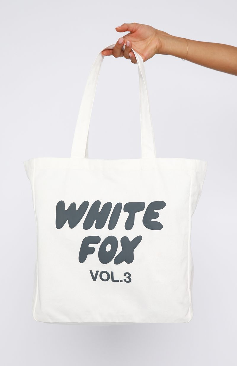 White Fox Offstage Tote Bag White/Charcoal